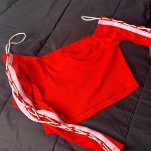Red crop top